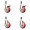 Service Caster 5 Inch 316SS Red Poly Swivel 7/8 Inch Expanding Stem Caster Lock Brake, 2PK SS316TTLEX20S514-PPUB-RED-2-S-2-78 - alternate 1
